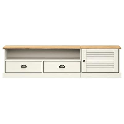 Tv-meubel VIGO 156x40x40 cm massief grenenhout wit