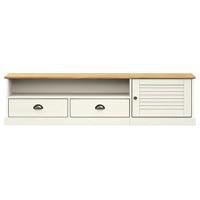 Tv-meubel VIGO 156x40x40 cm massief grenenhout wit - thumbnail