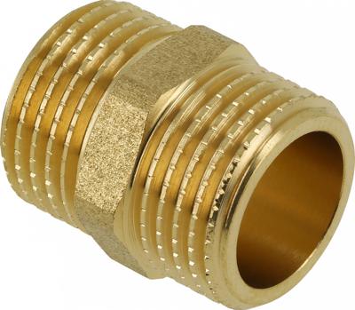 Bonfix messing dubbele nippel - 2 Buitendraad