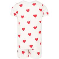 Pyjacourt voor meisjes met hartje en korte mouwen PETIT BATEAU in biokatoen hartjesmotief - thumbnail
