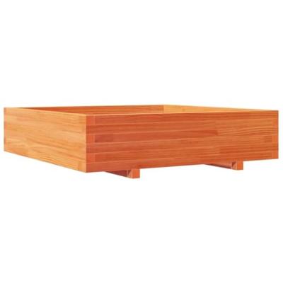VidaXL Plantenbak 100x100x26,5 cm massief grenenhout wasbruin
