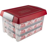 Sunware Nesta Kerst Opbergbox 60L 60 Ballen Rood/Transparant - thumbnail
