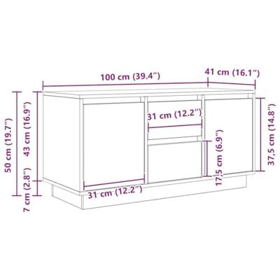 Tv-meubel met LED-verlichting 100x41x50 cm sonoma eikenkleurig