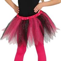 Glitter Tutu Roze/Zwart Kind - thumbnail