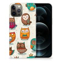 iPhone 12 Pro Max TPU Hoesje Vrolijke Uilen - thumbnail