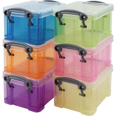 Really Useful Boxes Opbergdoos set van 6 x 0.33 liter assorti kleuren Really Useful Boxes Opbergdoos set van 6 x 0.33 liter assorti kleuren