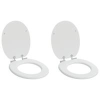 Zachte sluit toiletbril 2 pcs Wit 44 x 38 cm MDF-plaat - thumbnail