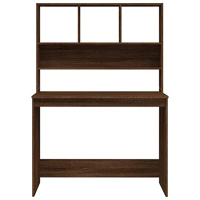 Bureau met schappen 102x45x148 cm bewerkt hout bruineikenkleur Bureau met schappen 102x45x148 cm bewerkt hout bruineikenkleur