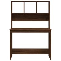 Bureau met schappen 102x45x148 cm bewerkt hout bruineikenkleur - thumbnail