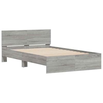 Bedframe met hoofdeinde en LED grijs sonoma eiken 120x190 cm