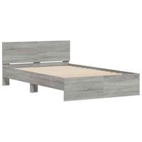 Bedframe met hoofdeinde en LED grijs sonoma eiken 120x190 cm - thumbnail