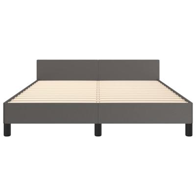 Bedframe met hoofdbord kunstleer grijs 140x190 cm