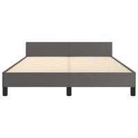 Bedframe met hoofdbord kunstleer grijs 140x190 cm - thumbnail