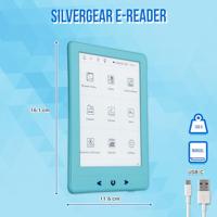 Silvergear® Ebook Reader met Achtergrondverlichting | 6-Inch E-Ink-Touchscreen | 4 GB Geheugen voor 3000+ E-Books | Reflectievrij en Lichtgewicht | Blauw - thumbnail