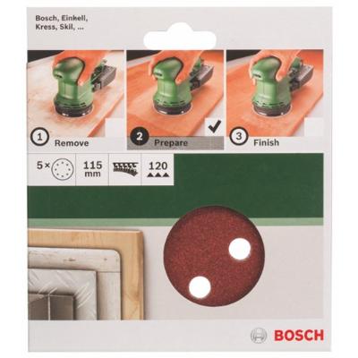 Bosch Accessoires Schuurblad Ø115mm | G120 | WP | 8 Gaten | Velc | 5 stuks - 2609256A18