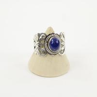 Zilveren Ring met Lapis Lazuli Maat 19,5 - Model 1 (Sterling Zilver 925) - thumbnail