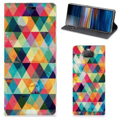 Sony Xperia 10 | Hoesje met Magneet | Geruit Sony Xperia 10 | Hoesje met Magneet | Geruit