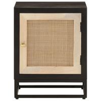 Nachtkastje 40x30x50 cm massief mangohout en ijzer zwart - thumbnail