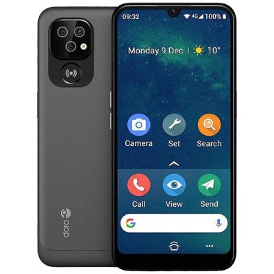 Doro 8100 4G smartphone senior - mobiele telefoon - waterdicht - triple camera - noodoproepknop met GPS - 6,1 inch scherm - gezichtsherkenning - Android (zwart)