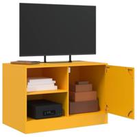 Tv-meubel 67x39x44 cm staal mosterdgeel - thumbnail
