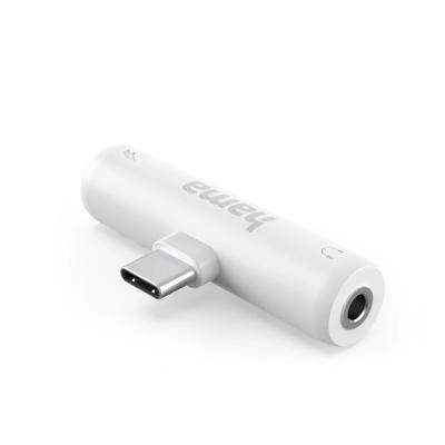 Hama Audio Adapter USB C-3.5 mm Jack USB-C PD Oplaadfunctie Wit