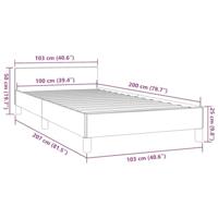 Bedframe zonder matras 100x200 cm stof taupe - thumbnail