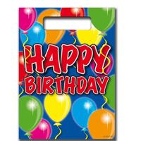 Folat BV uitdeelzakjes ballonnen happy birthday, 8st. - thumbnail