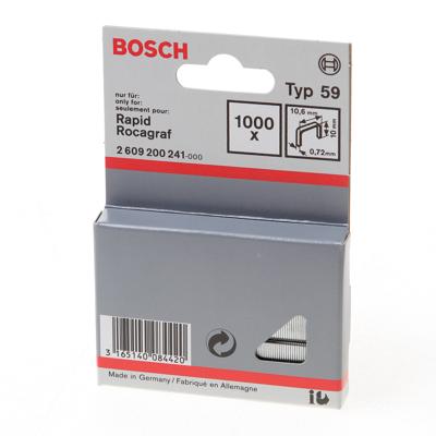 Bosch Accessories 2609200241 Nieten met fijn draad Type 59 1000 stuk(s) Afm. (l x b) 10 mm x 10.6 mm Bosch Accessories 2609200241 Nieten met fijn draad Type 59 1000 stuk(s) Afm. (l x b) 10 mm x 10.6 mm