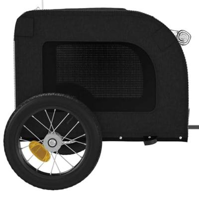 VidaXL Hondenfietstrailer oxford stof en ijzer grijs en zwart
