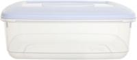 Whitefurze vershouddoos rechthoekig 4 liter, transparant met wit deksel - thumbnail