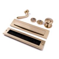 Hardbrass Voordeurset Pragma/Silvia compleet linkswijzend SKG3 met kerntrekbeveiliging - PVD messing - thumbnail