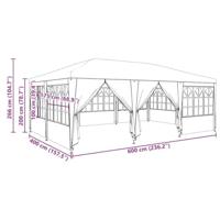 Partytent met 10 zijwanden in het wit 6x4 m PE - thumbnail