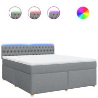 Boxspring met matras stof lichtgrijs 180x200 cm - thumbnail