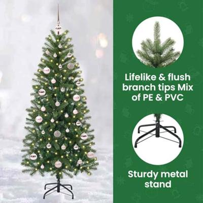 VidaXL Kunstkerstboom met 150 led met standaard groen 150 cm pe en pvc VidaXL Kunstkerstboom met 150 led met standaard groen 150 cm pe en pvc
