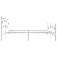 Bedframe met hoofd- en voeteneinde metaal wit 193x203 cm - thumbnail