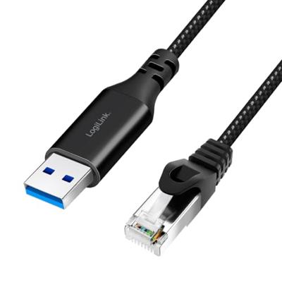 LogiLink USB 3.2 Gen 1 (USB 3.0) Adapterkabel [1x USB 3.2 Gen 1 stekker A (USB 3.0) - 1x RJ45-stekker 8p8c] CU0404 5.00 m