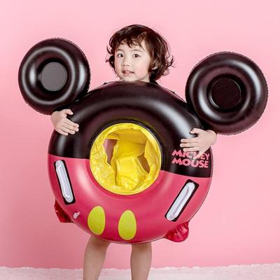 Baby cartoon opblaasbare zwemmen ring levensreddende ring oksel ring geschikt voor kinderen van 2-6 grootte: 86x65cm (zwart rood)