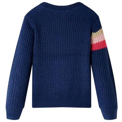 Kindertrui gebreid 116 marineblauw - thumbnail