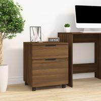 Dossierkast verrijdbaar 45x38x54 cm bewerkt hout bruineiken - thumbnail