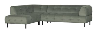 WOOOD Hoekbank 'Lloyd' Links, Velvet, kleur Waterplant