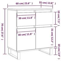 Dressoir 60x35x70 cm bewerkt hout betongrijs - thumbnail