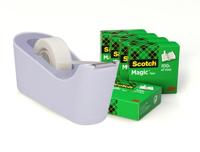 Scotch verzwaarde plakbandafroller inclusief 6 rollen Scotch magic tape, lavendel - thumbnail