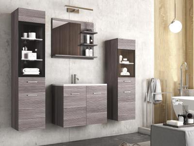Complete badkamerset MADRID 6 deuren bodega pijnboom met led Complete badkamerset MADRID 6 deuren bodega pijnboom met led