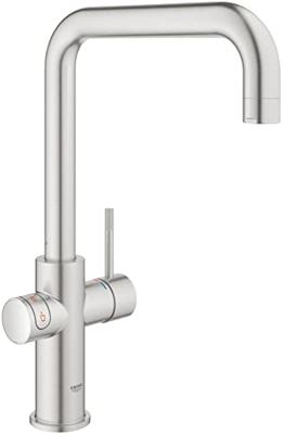 Grohe Red 3-in-1 kokend water kraan met U-uitloop en combi boiler supersteel