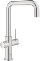 Grohe Red 3-in-1 kokend water kraan met U-uitloop en combi boiler supersteel - thumbnail