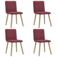 Eetkamerstoelen 4 st stof wijnrood - thumbnail