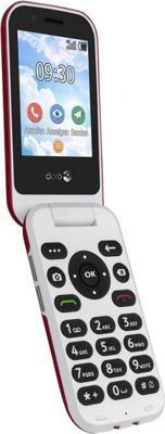 Doro 7030-4G mobiele telefoon in elegant klapdesign (3MP camera, 2,8 inch (7,11 cm) display, LTE, GPS, Bluetooth, WhatsApp, Facebook, WiFi) rood-wit,rood-wit
