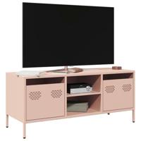 Tv-meubel 101,5x39x43,5 cm koudgewalst staal roze - thumbnail