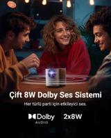 Nebula Mars 3 Air, Google TV-projector, officiële Netflix-licentie, 400 ANSI-lumen licht, 1080p, Dolby Digital Sound, 150″-beeld, ingebouwde accu, 2,5 uur speeltijd overal - thumbnail