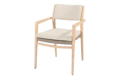 Julia stapelbare dining stoel brushed teak incl. 2 kussens 59x64x86 cm 4SO - 4so